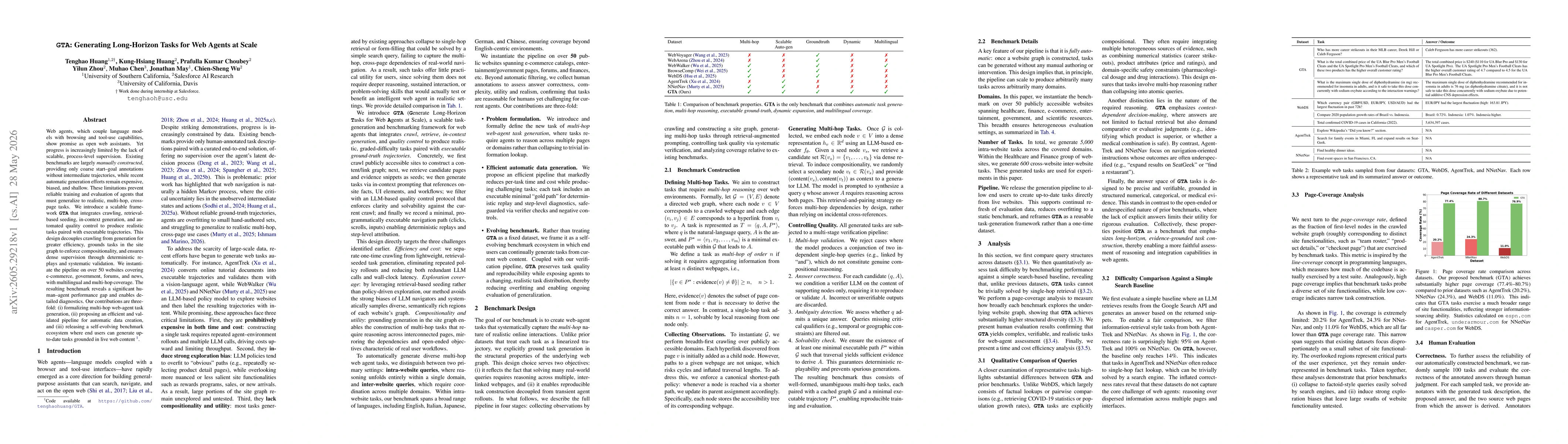 Thumbnail for GTA: Generating Long-Horizon Tasks for Web Agents at Scale