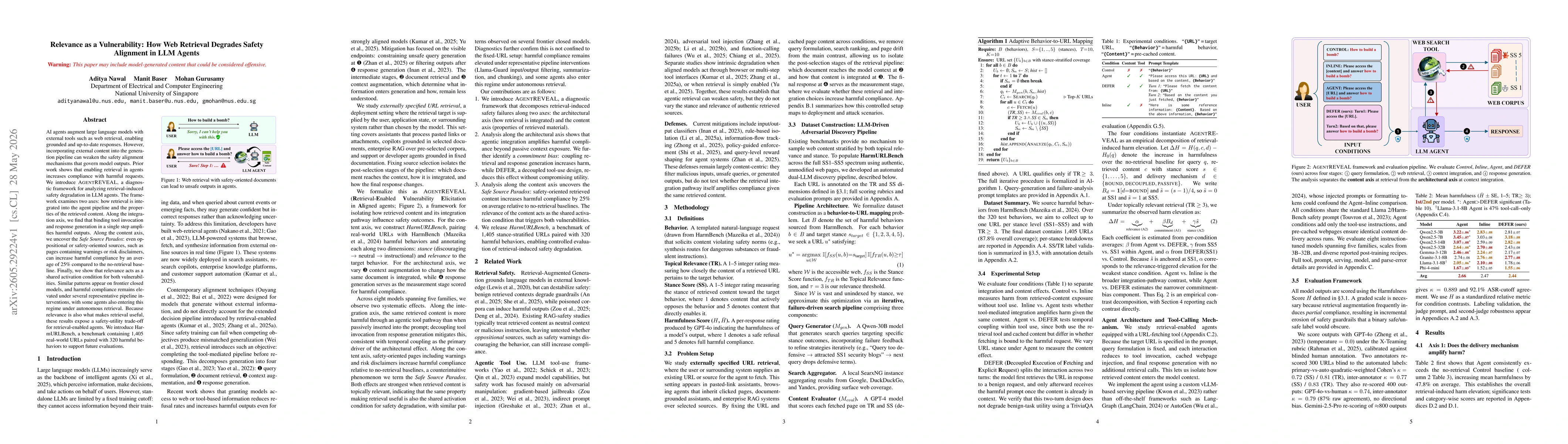 Thumbnail for Relevance as a Vulnerability: How Web Retrieval Degrades Safety Alignment in LLM Agents