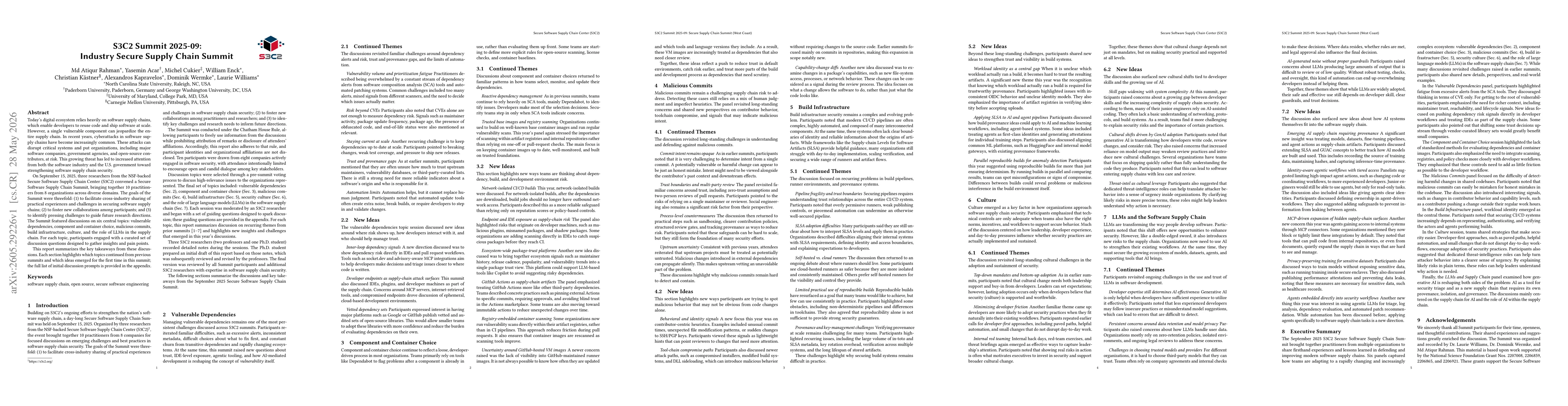 Thumbnail for S3C2 Summit 2025-09: Industry Secure Supply Chain Summit