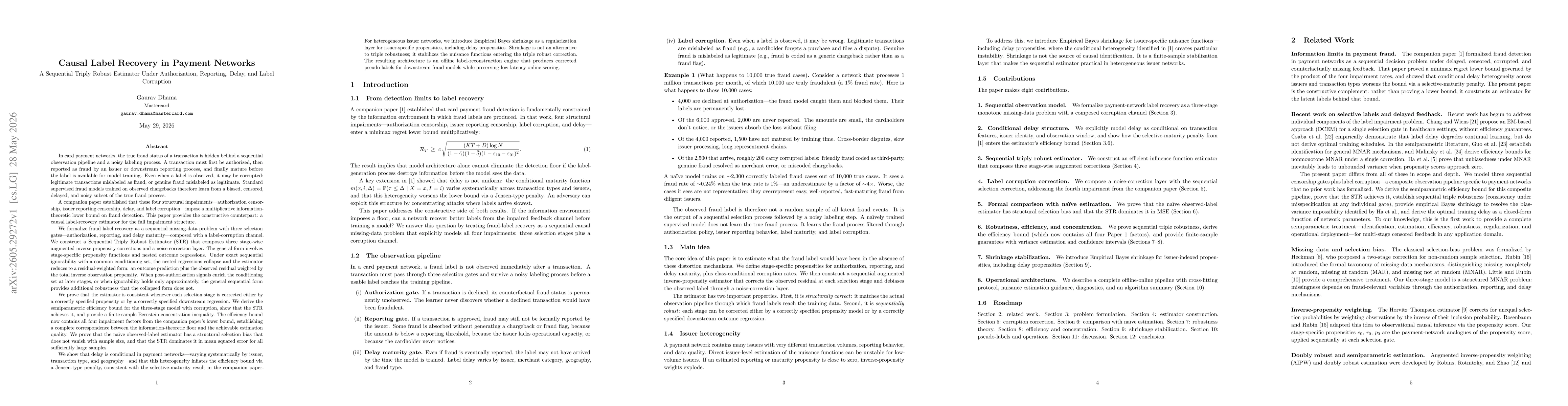 Thumbnail for Causal Label Recovery in Payment Networks