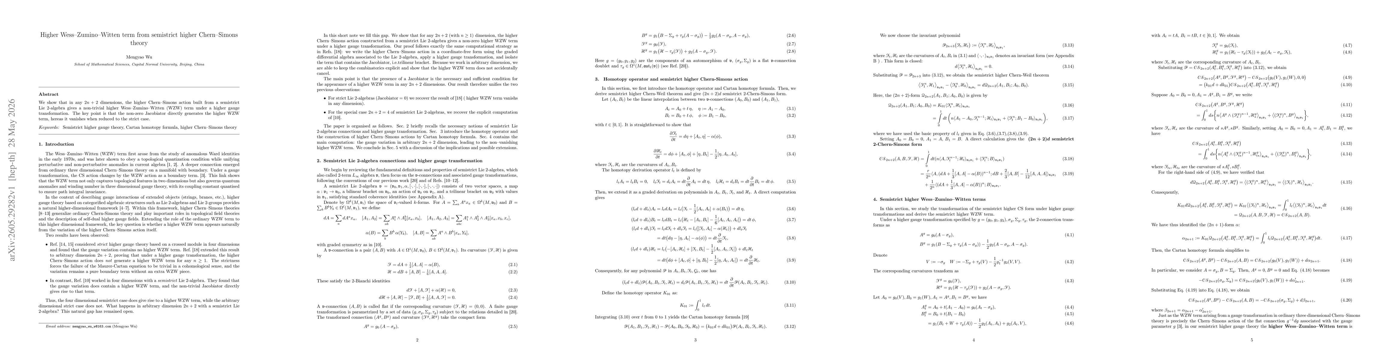 Thumbnail for Higher Wess-Zumino-Witten term from semistrict higher Chern-Simons theory