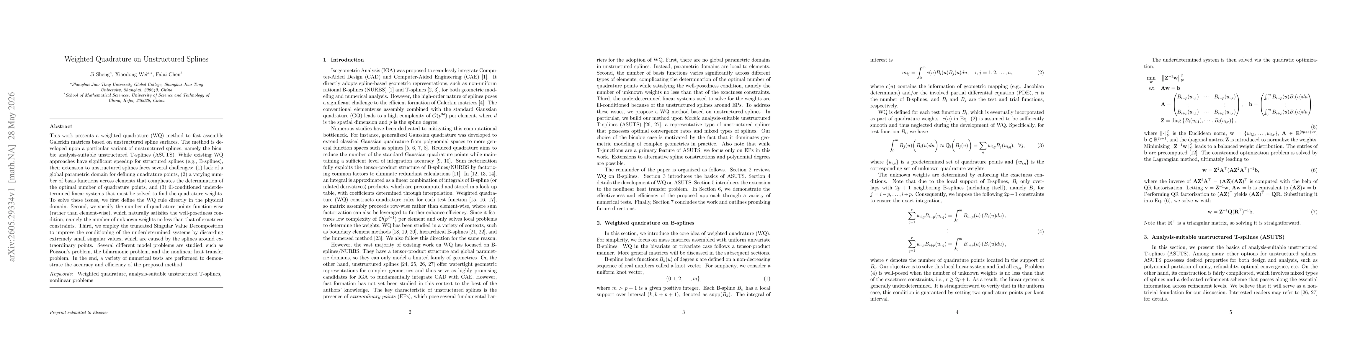 Thumbnail for Weighted Quadrature on Unstructured Splines