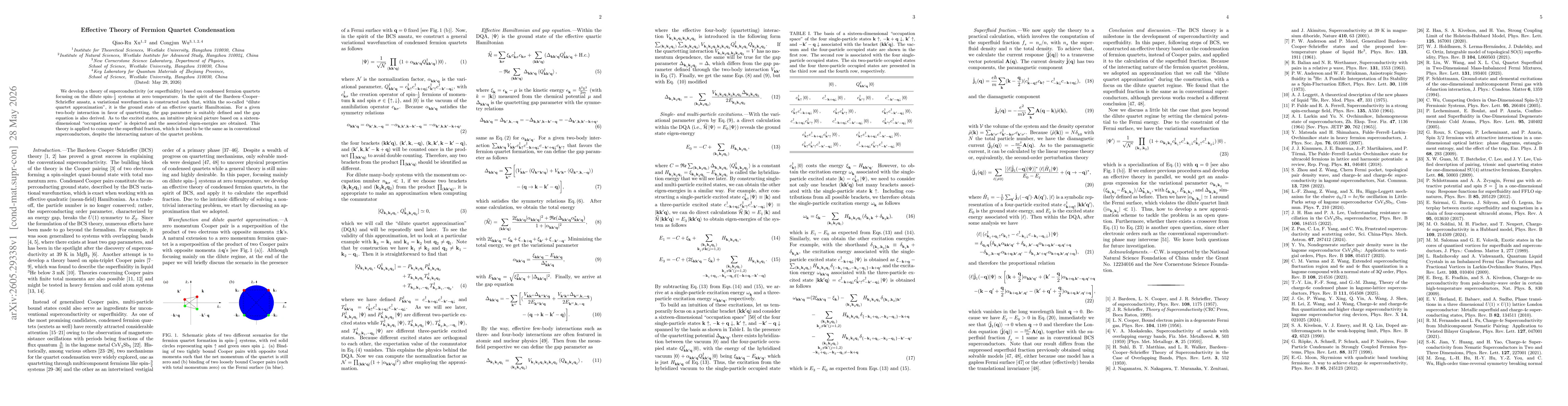 Thumbnail for Effective Theory of Fermion Quartet Condensation