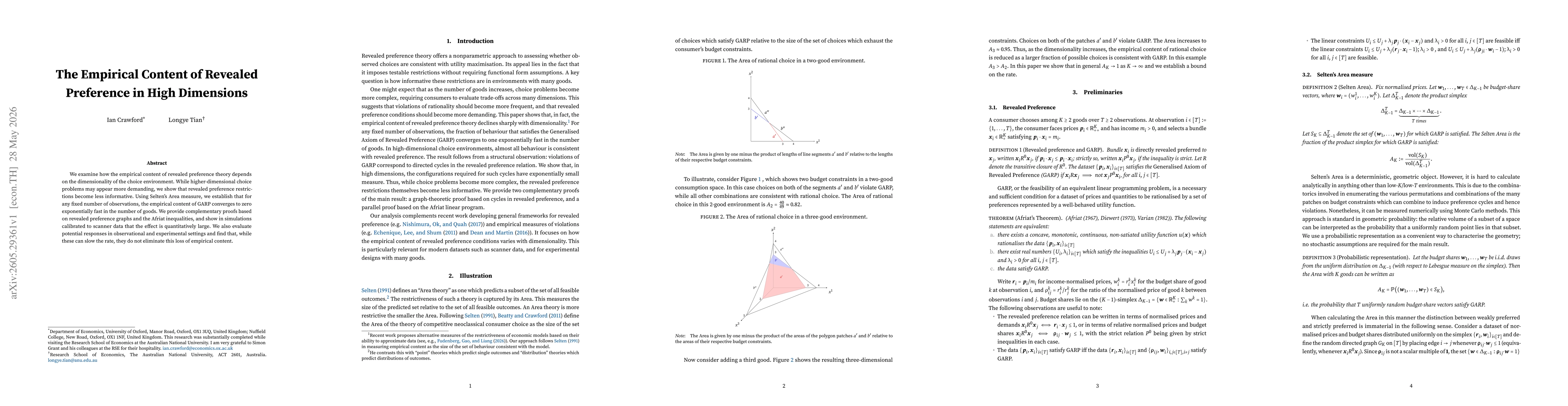 Thumbnail for The Empirical Content of Revealed Preference in High Dimensions