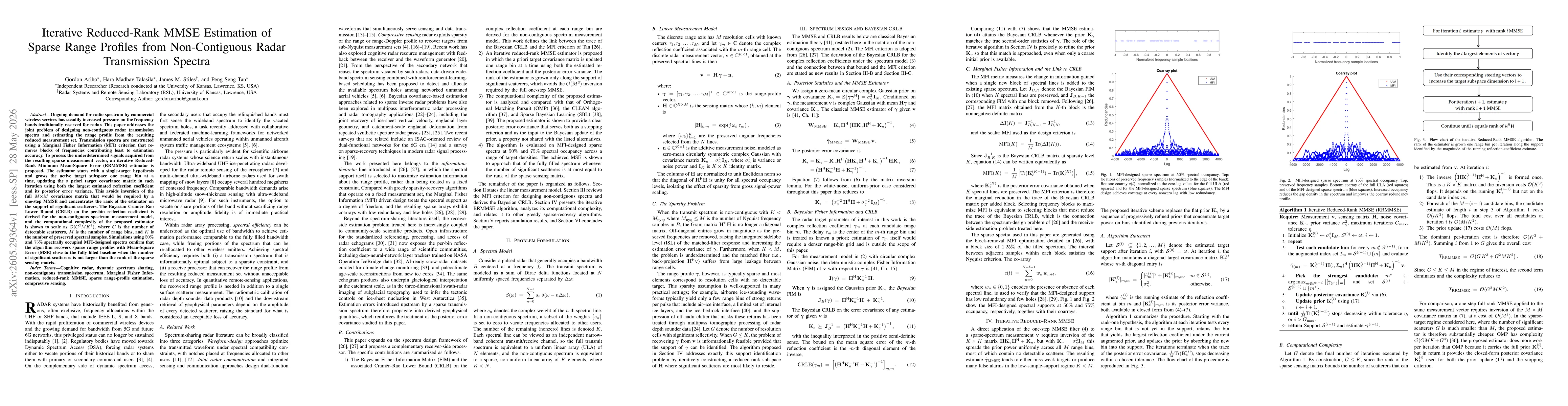 Thumbnail for Iterative Reduced-Rank MMSE Estimation of Sparse Range Profiles from Non-Contiguous Radar Transmission Spectra