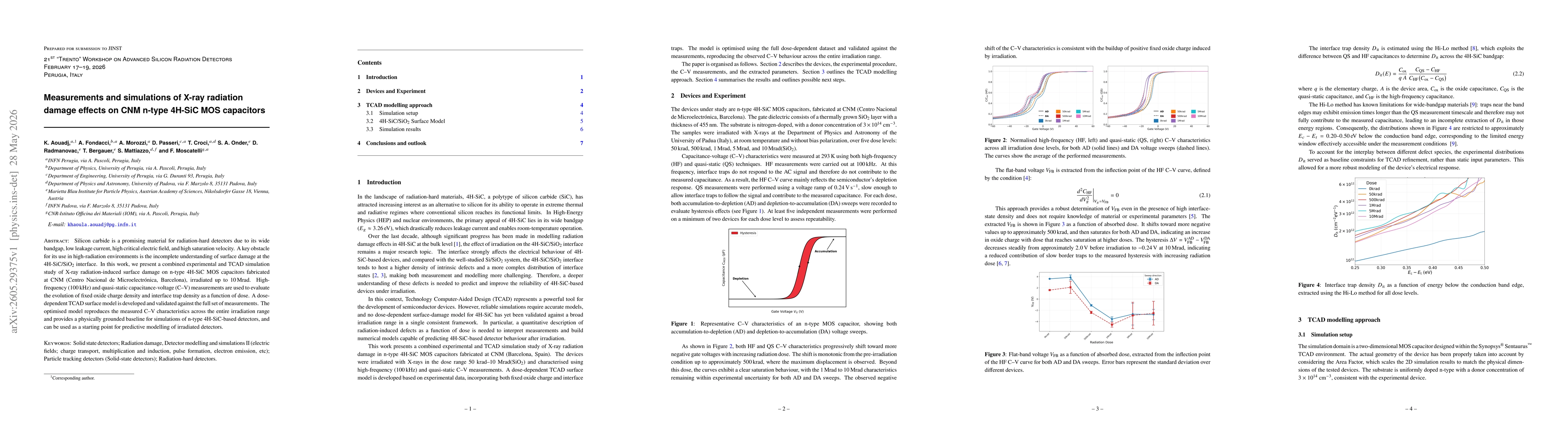 Thumbnail for Measurements and simulations of X-ray radiation damage effects on CNM n-type 4H-SiC MOS capacitors