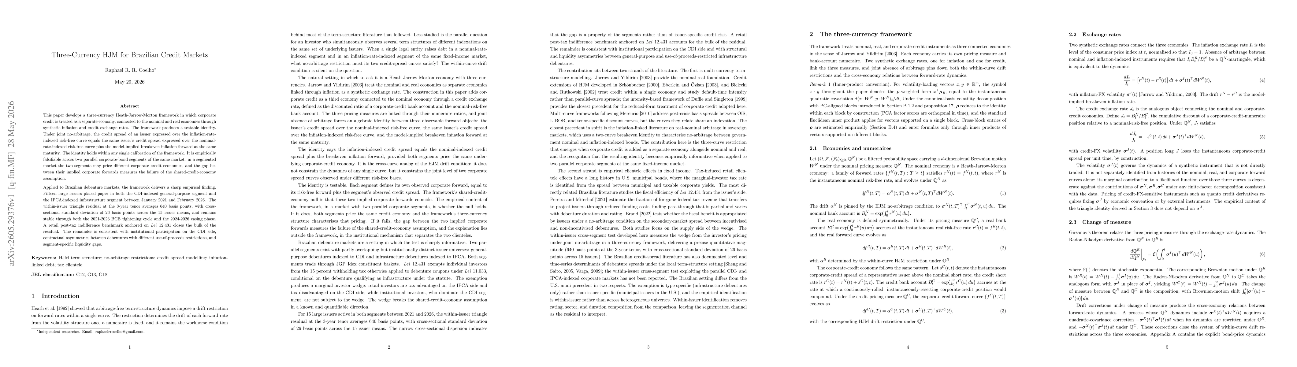 Thumbnail for Three-Currency HJM for Brazilian Credit Markets