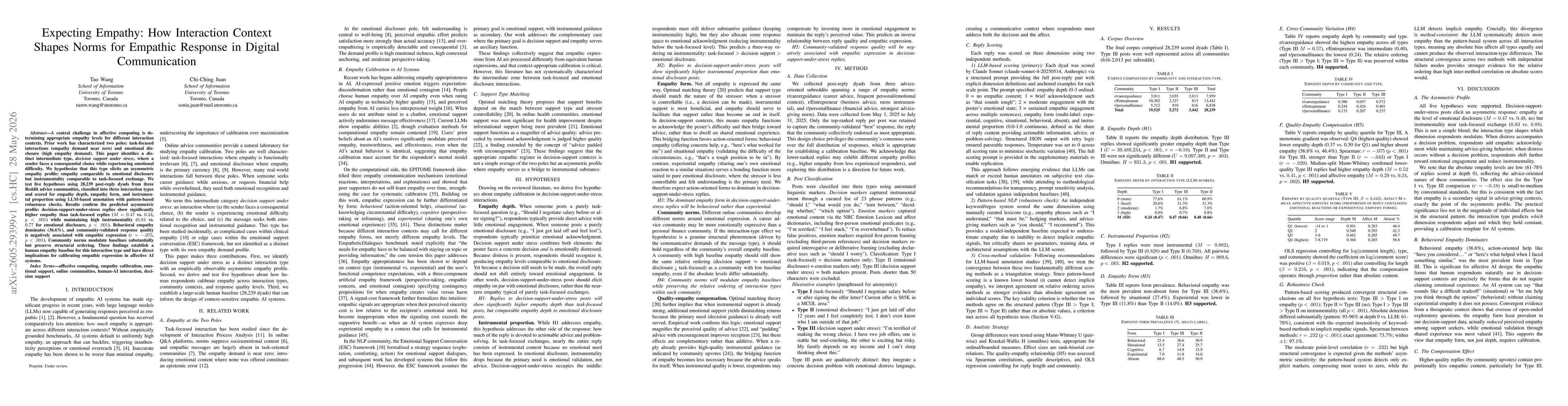Thumbnail for Expecting Empathy: How Interaction Context Shapes Norms for Empathic Response in Digital Communication