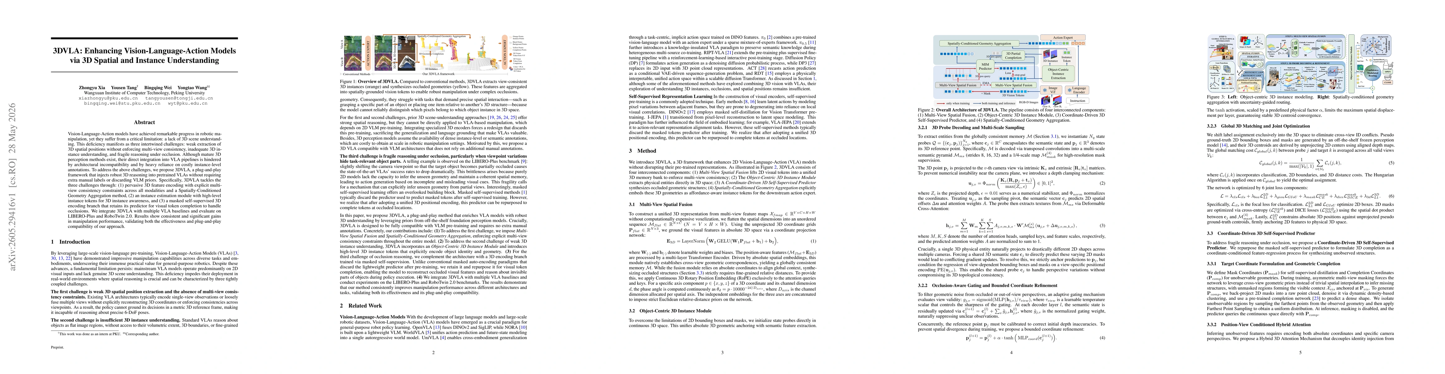 Thumbnail for 3DVLA: Enhancing Vision-Language-Action Models via 3D Spatial and Instance Understanding