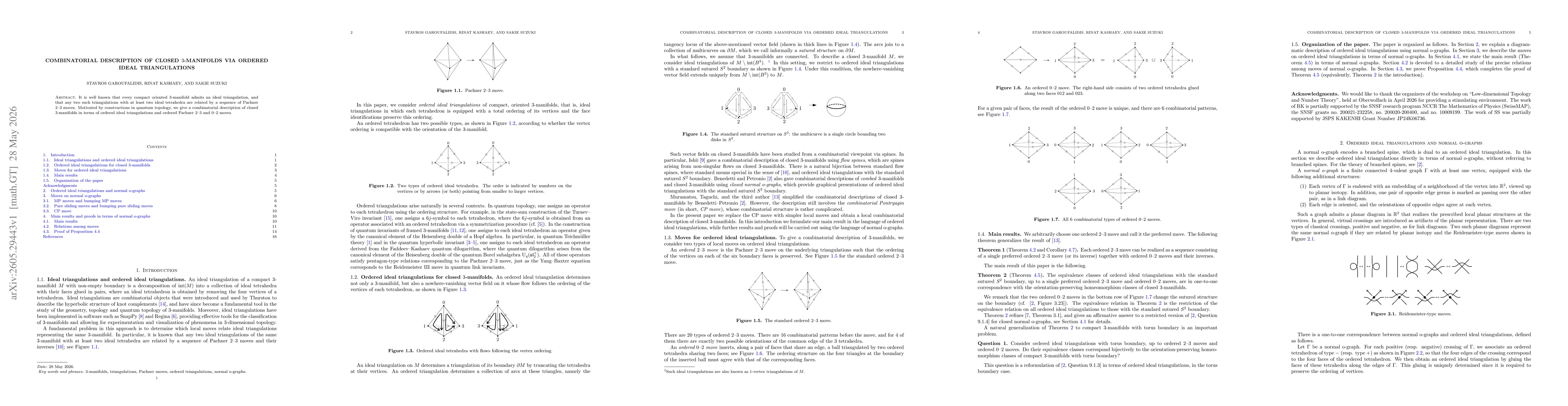 Thumbnail for Combinatorial description of closed $3$-manifolds via ordered ideal triangulations
