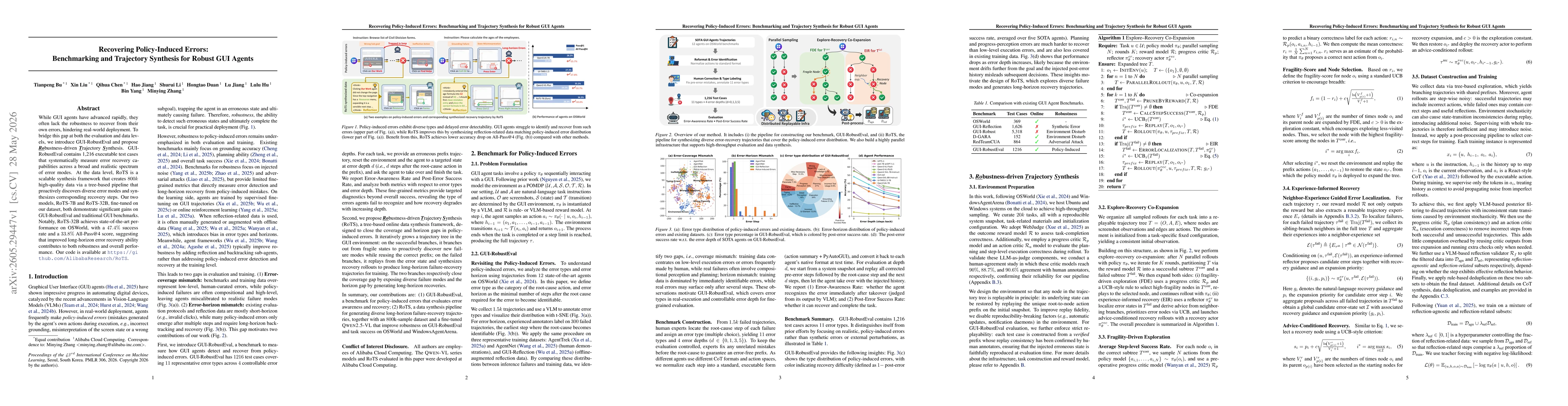 Thumbnail for Recovering Policy-Induced Errors: Benchmarking and Trajectory Synthesis for Robust GUI Agents