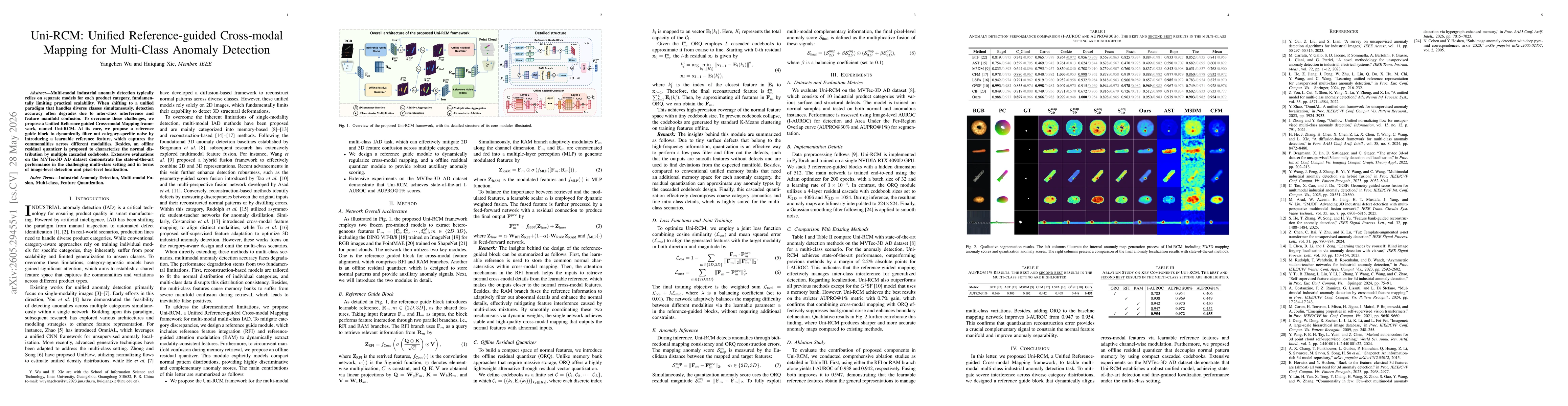 Thumbnail for Uni-RCM: Unified Reference-guided Cross-modal Mapping for Multi-Class Anomaly Detection