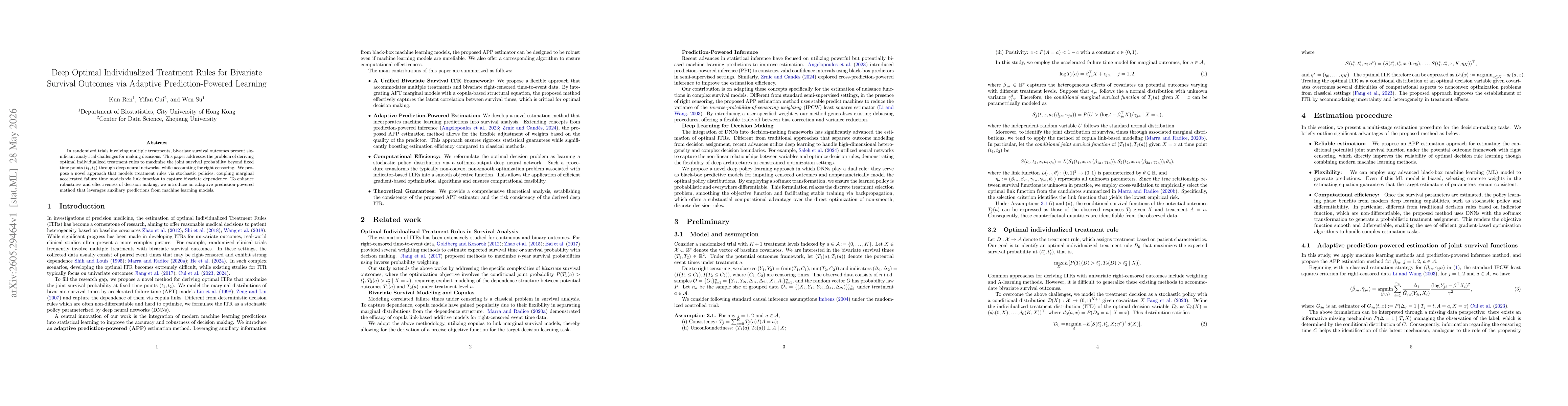 Thumbnail for Deep Optimal Individualized Treatment Rules for Bivariate Survival Outcomes via Adaptive Prediction-Powered Learning