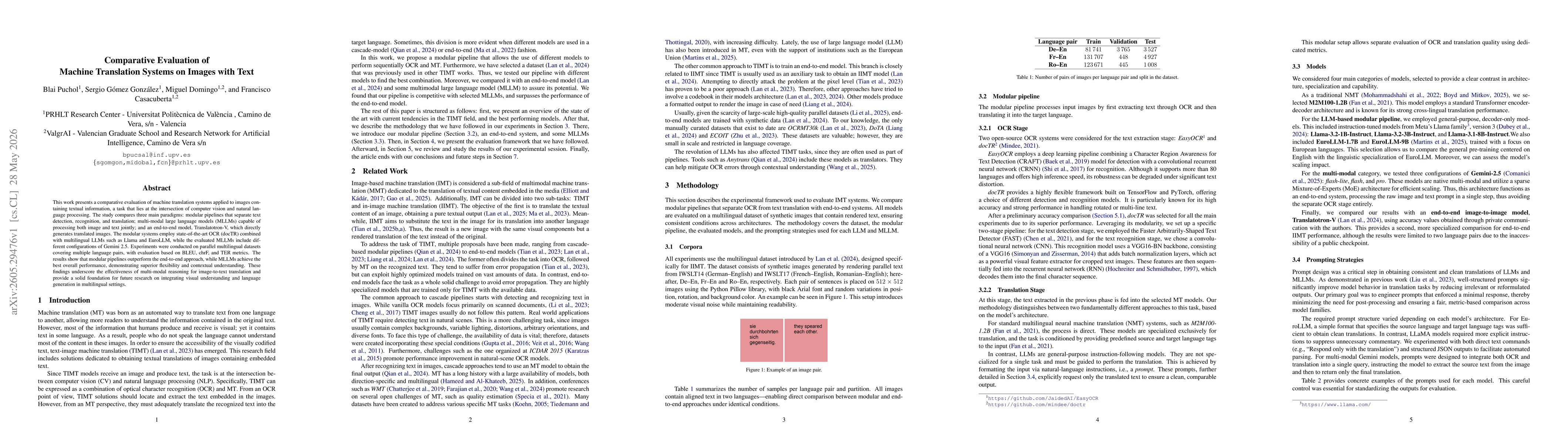 Thumbnail for Comparative Evaluation of Machine Translation Systems on Images with Text