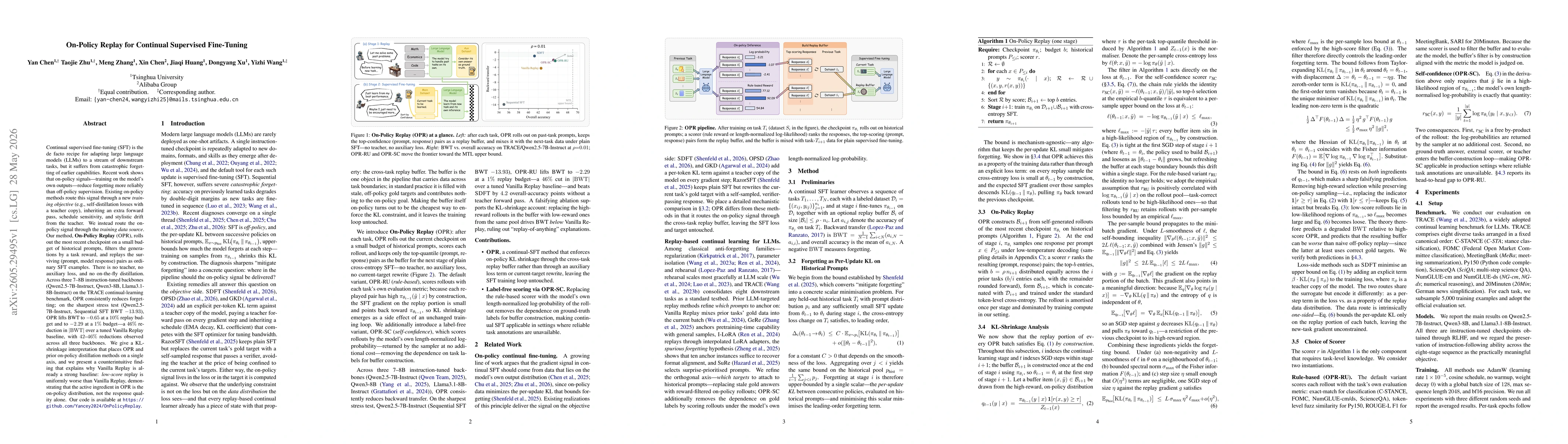 Thumbnail for On-Policy Replay for Continual Supervised Fine-Tuning