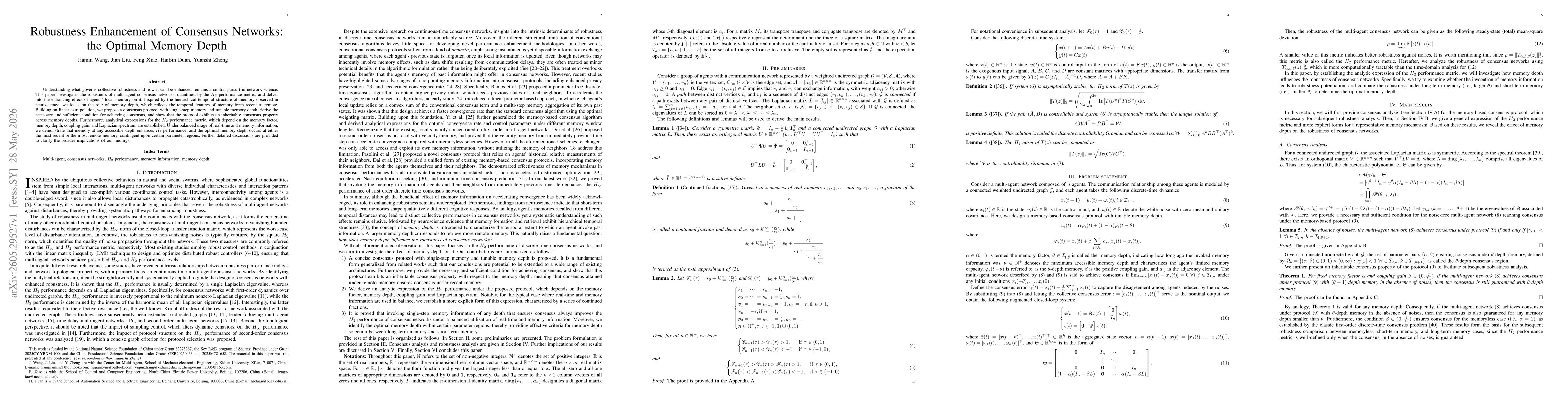 Thumbnail for Robustness Enhancement of Consensus Networks: the Optimal Memory Depth