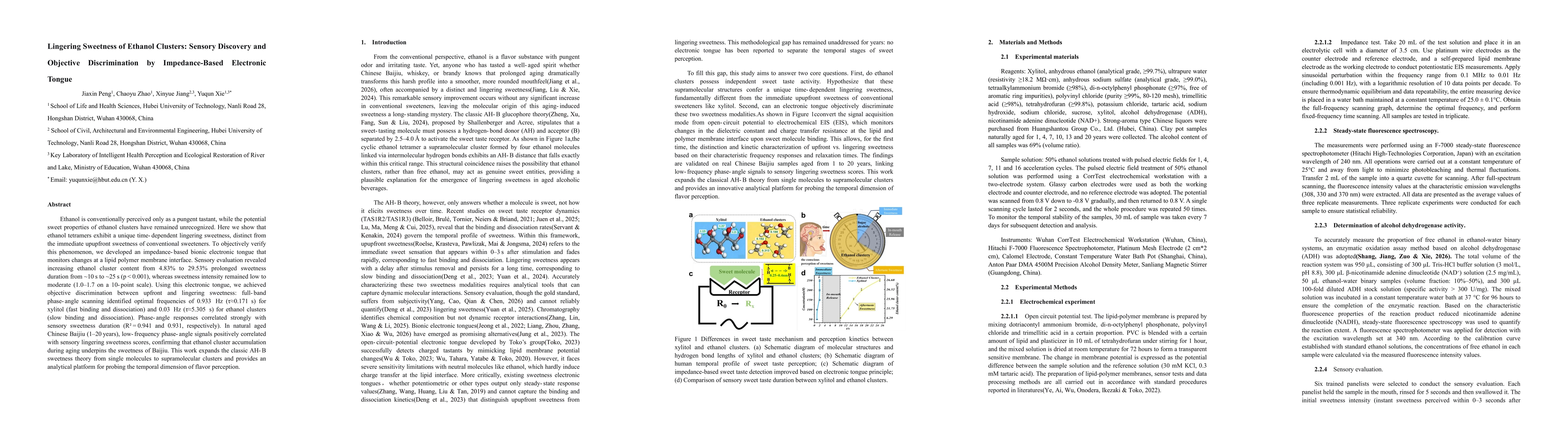 Thumbnail for Lingering Sweetness of Ethanol Clusters: Sensory Discovery and Objective Discrimination by Impedance-Based Electronic Tongue