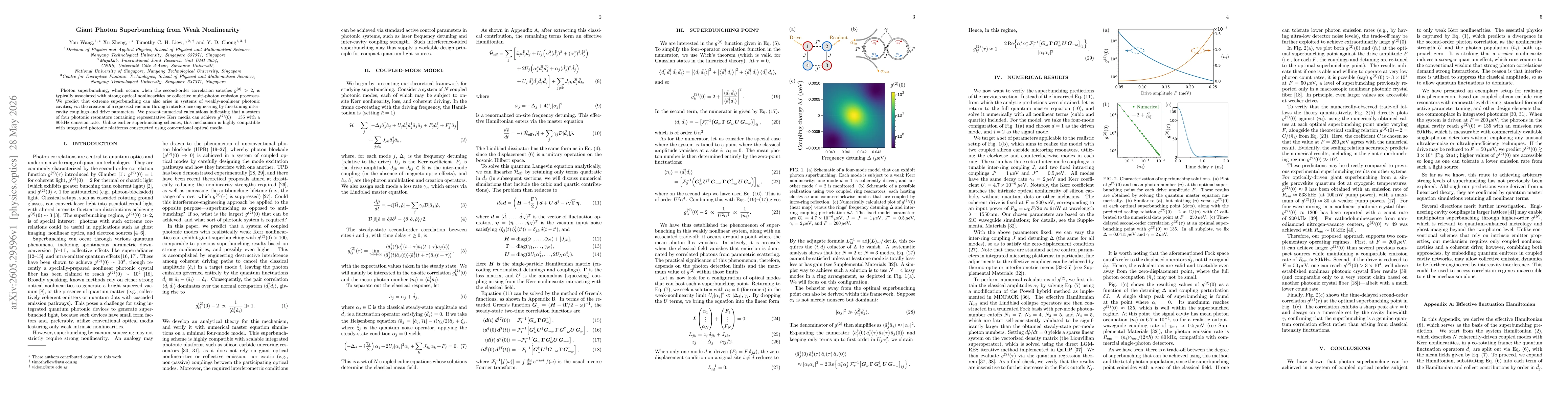 Thumbnail for Giant Photon Superbunching from Weak Nonlinearity