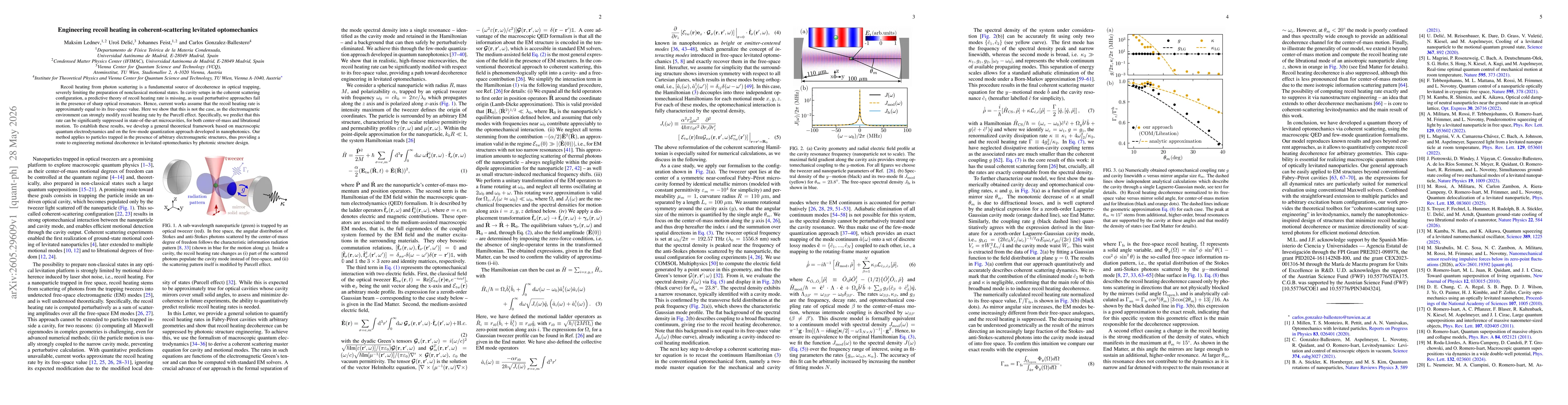 Thumbnail for Engineering recoil heating in coherent-scattering levitated optomechanics