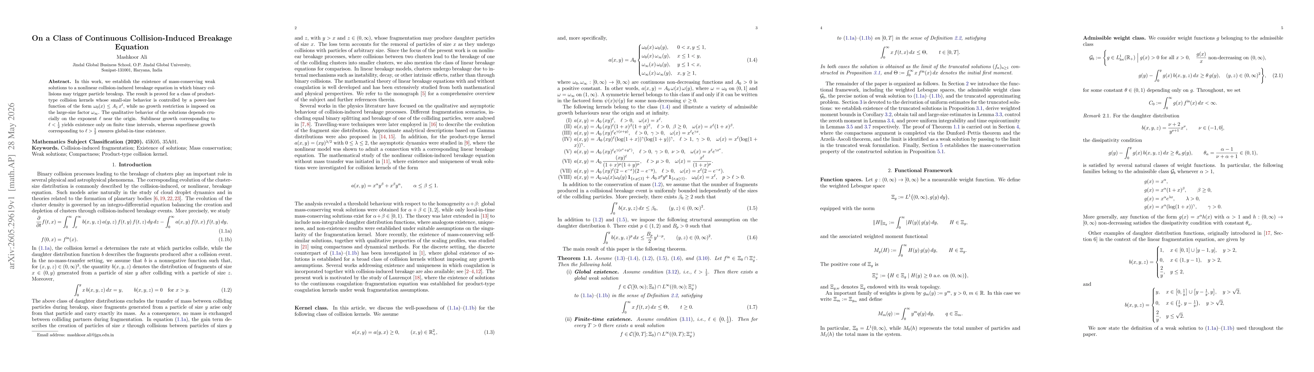 Thumbnail for On a Class of Continuous Collision-Induced Breakage Equation