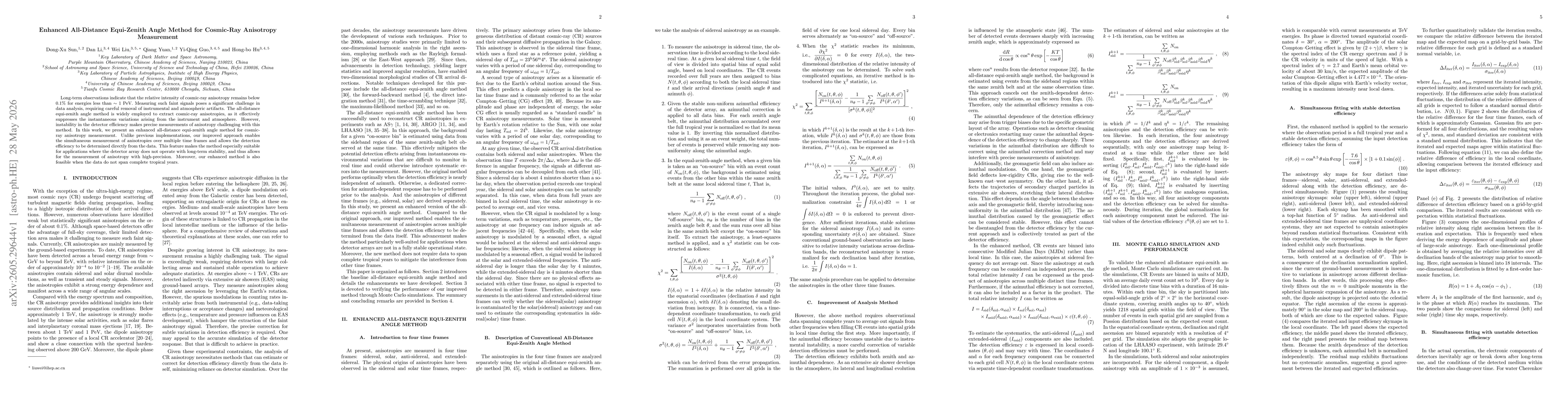 Thumbnail for Enhanced All-Distance Equi-Zenith Angle Method for Cosmic-Ray Anisotropy Measurement