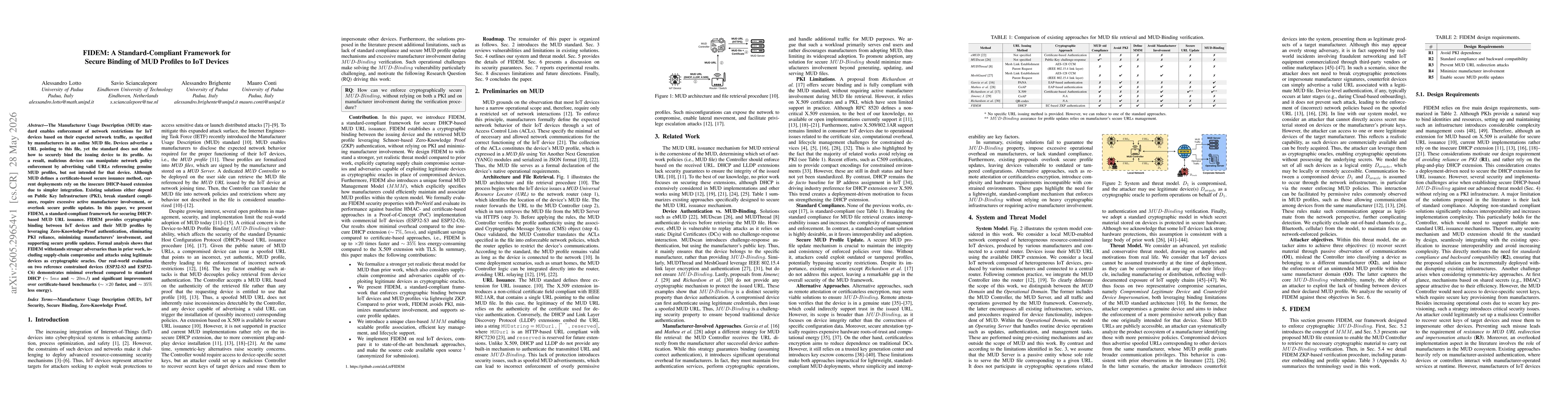 Thumbnail for FIDEM: A Standard-Compliant Framework for Secure Binding of MUD Profiles to IoT Devices
