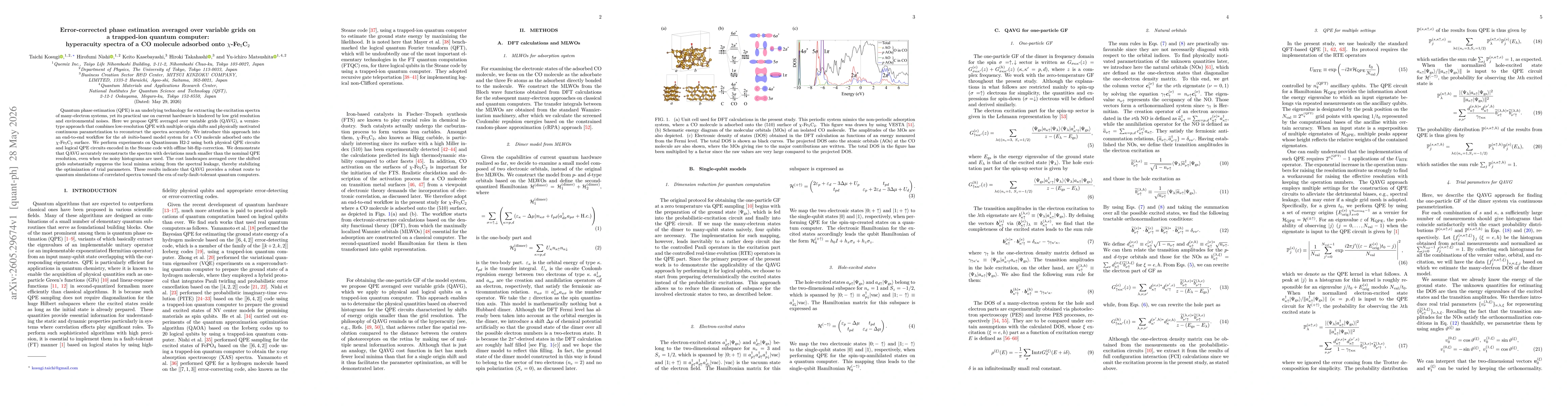 Thumbnail for Error-corrected phase estimation averaged over variable grids on a trapped-ion quantum computer: hyperacuity spectra of a CO molecule adsorbed onto $χ$-Fe$_5$C$_2$