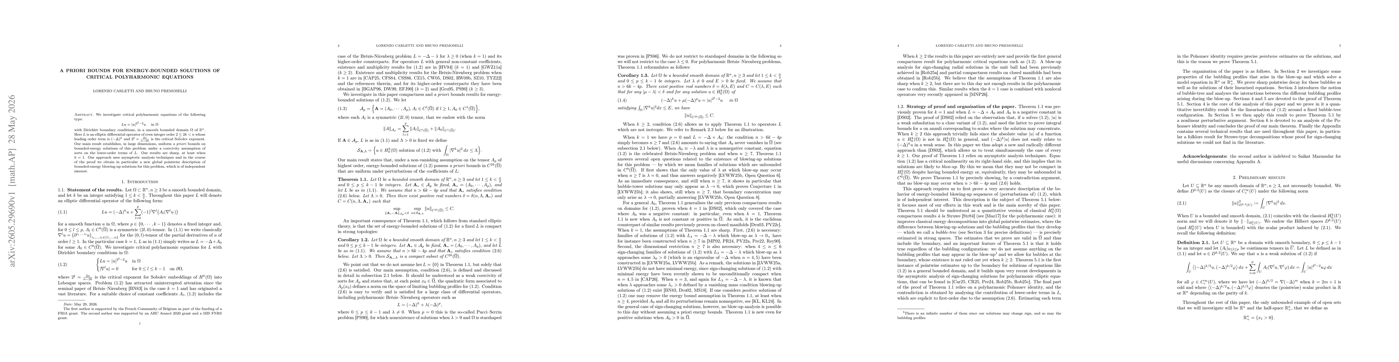 Thumbnail for A priori bounds for energy-bounded solutions of critical polyharmonic equations