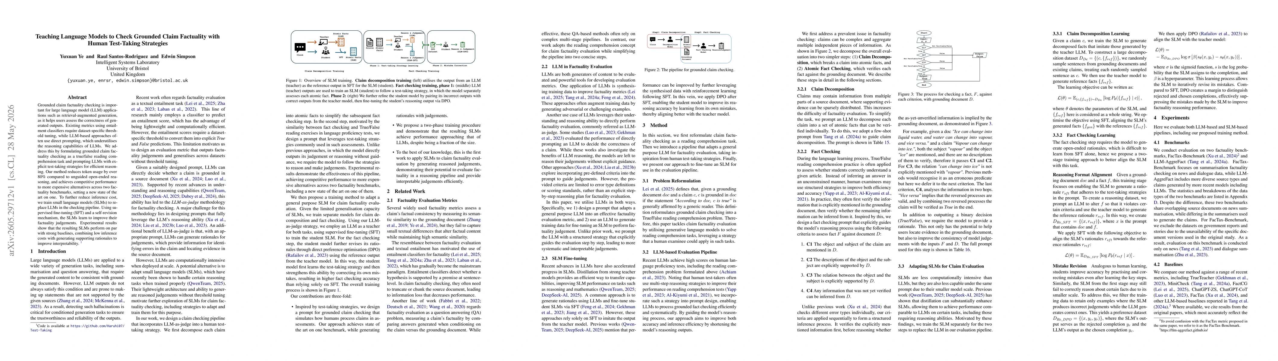 Thumbnail for Teaching Language Models to Check Grounded Claim Factuality with Human Test-Taking Strategies