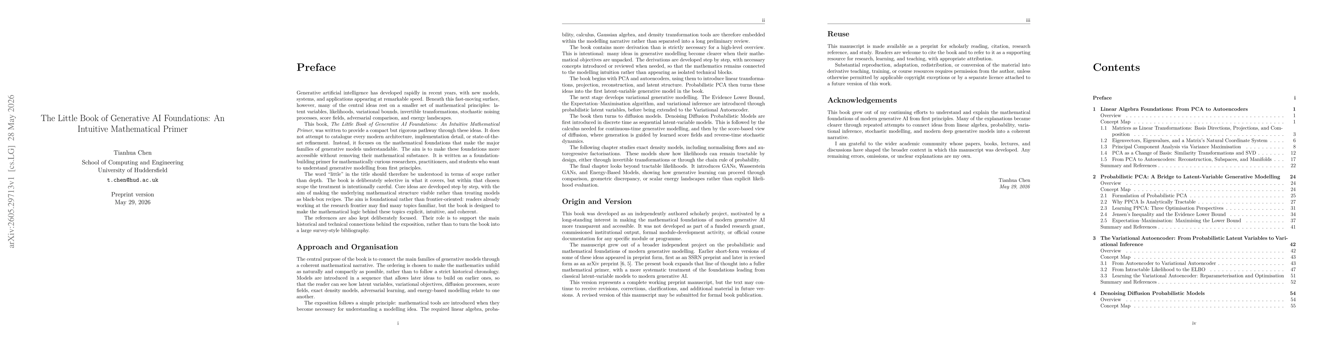 Thumbnail for The Little Book of Generative AI Foundations: An Intuitive Mathematical Primer