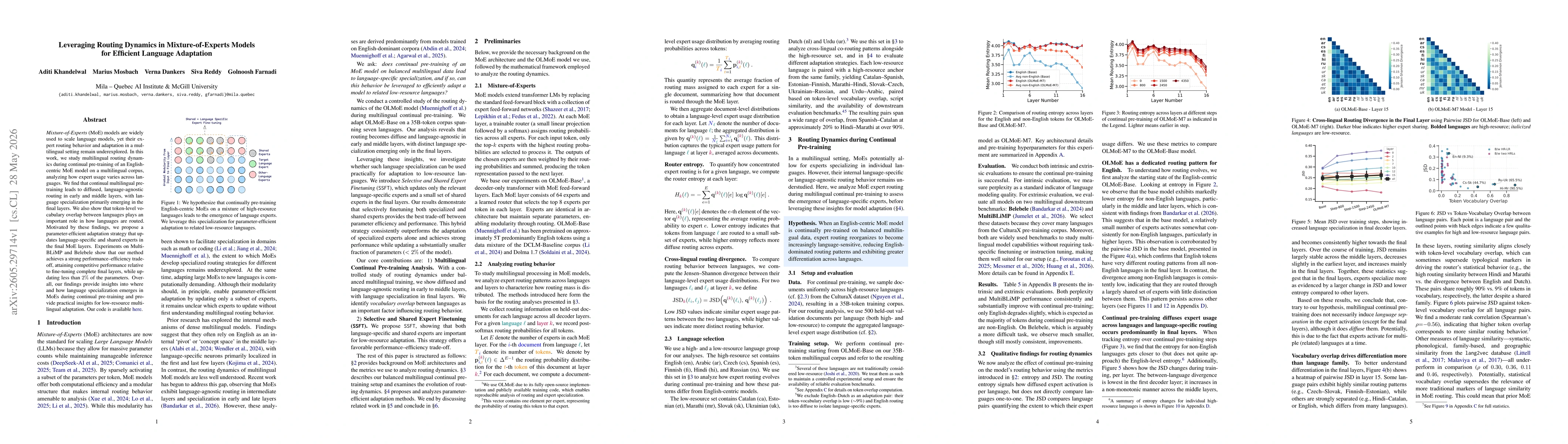 Thumbnail for Leveraging Routing Dynamics in Mixture-of-Experts Models for Efficient Language Adaptation