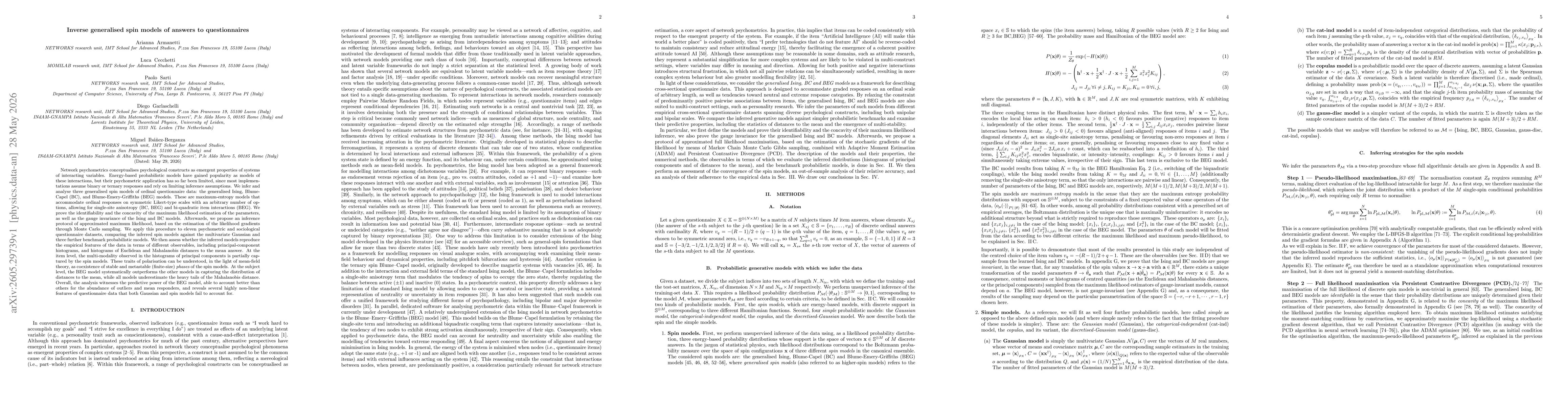Thumbnail for Inverse generalised spin models of answers to questionnaires