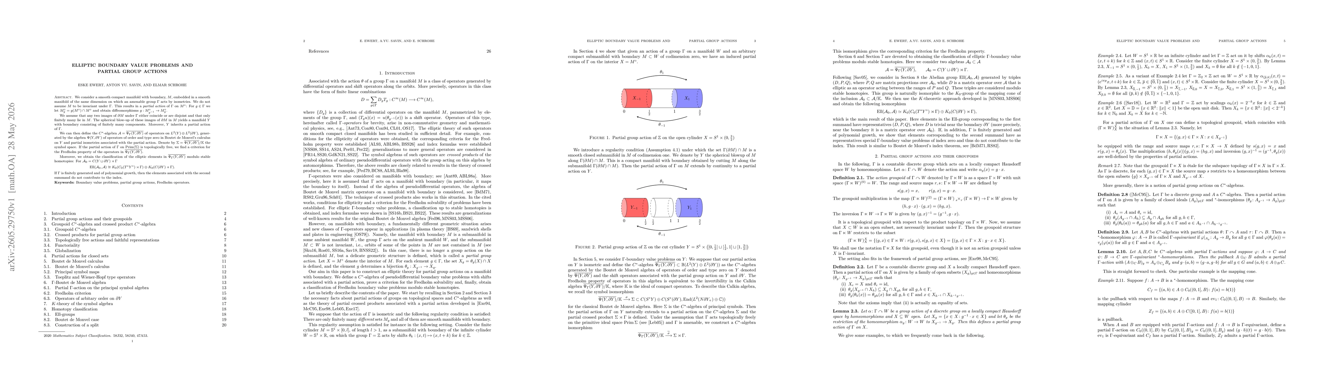 Thumbnail for Elliptic Boundary Value Problems and Partial Group Actions