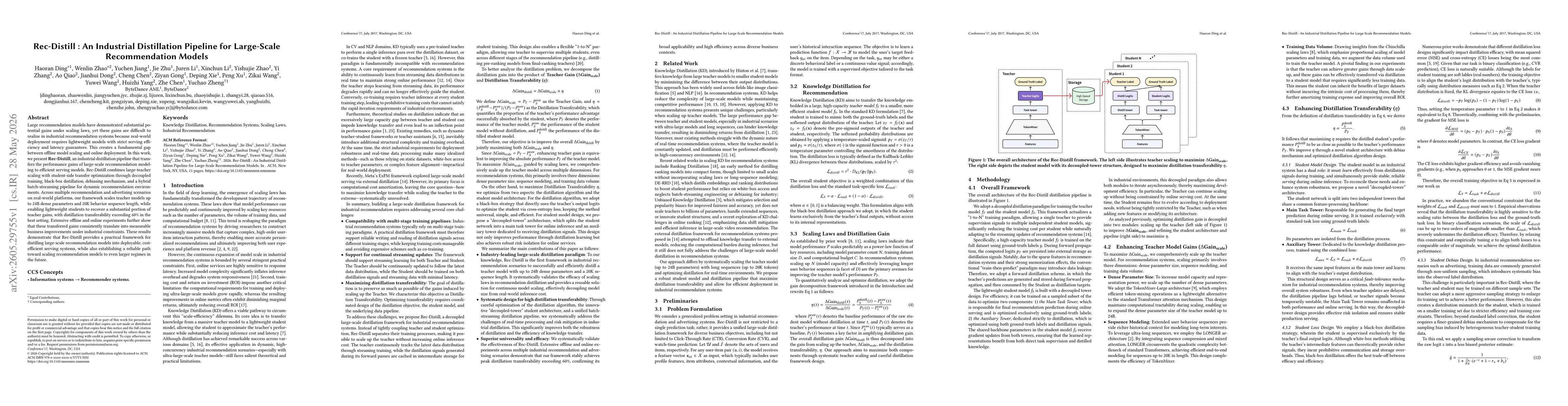 Thumbnail for Rec-Distill: An Industrial Distillation Pipeline for Large-Scale Recommendation Models