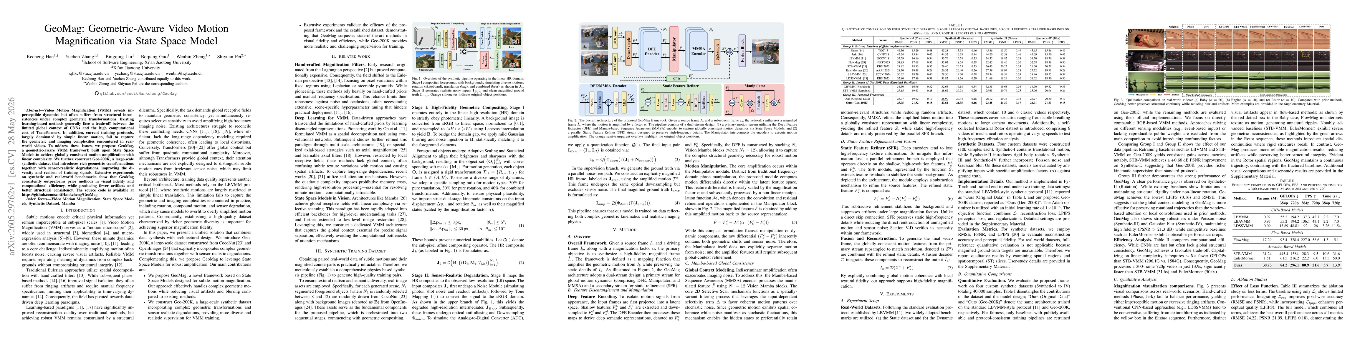 Thumbnail for GeoMag: Geometric-Aware Video Motion Magnification via State Space Model