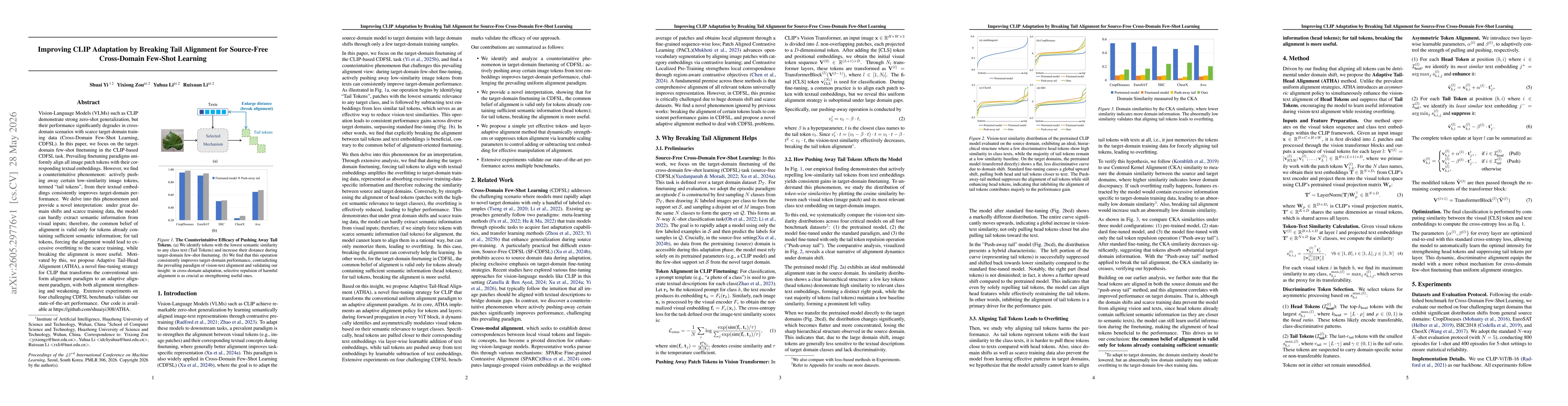 Thumbnail for Improving CLIP Adaptation by Breaking Tail Alignment for Source-Free Cross-Domain Few-Shot Learning