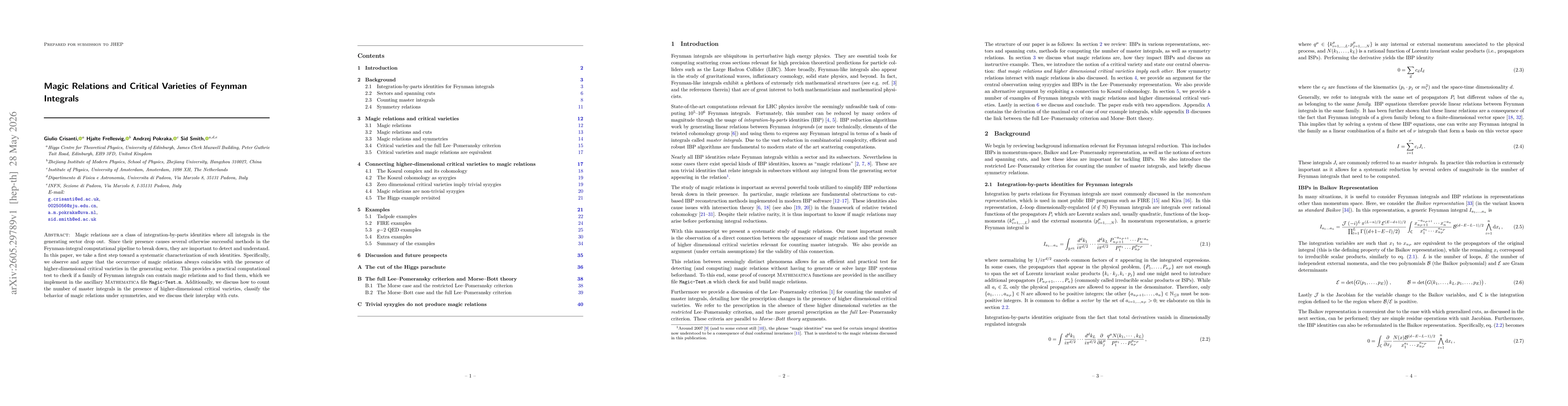 Thumbnail for Magic Relations and Critical Varieties of Feynman Integrals