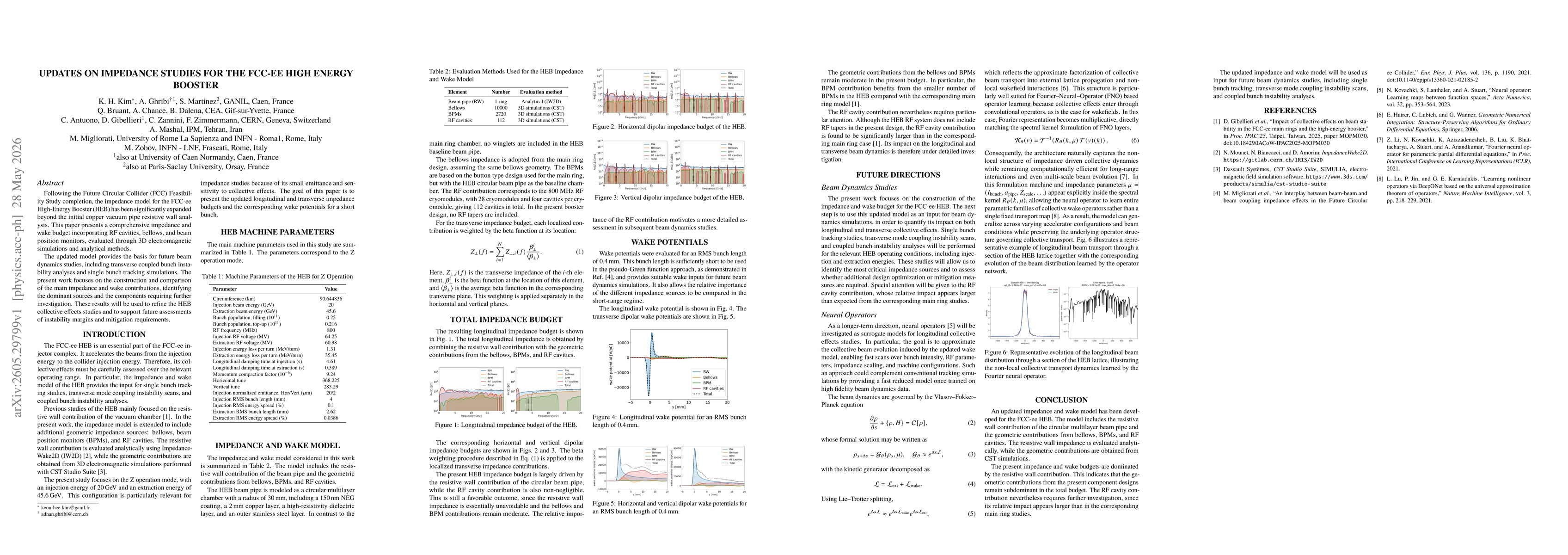 Thumbnail for Updates on Impedance Studies for the FCC-ee High Energy Booster