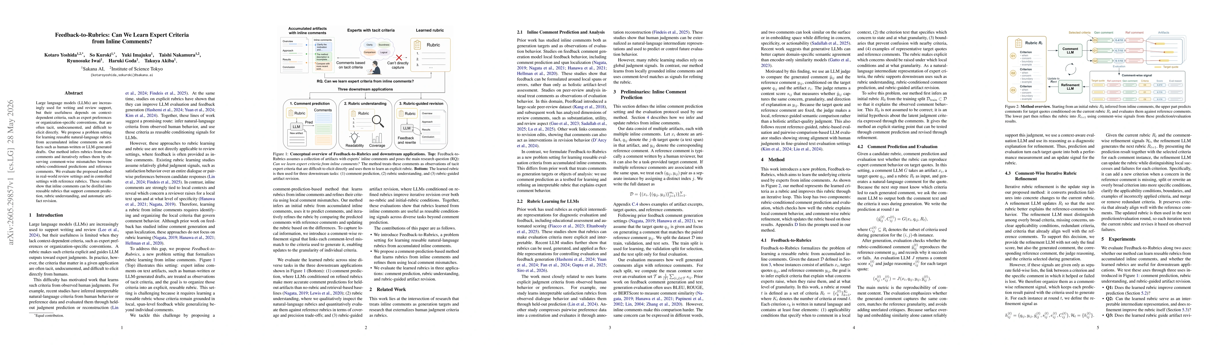 Thumbnail for Feedback-to-Rubrics: Can We Learn Expert Criteria from Inline Comments?