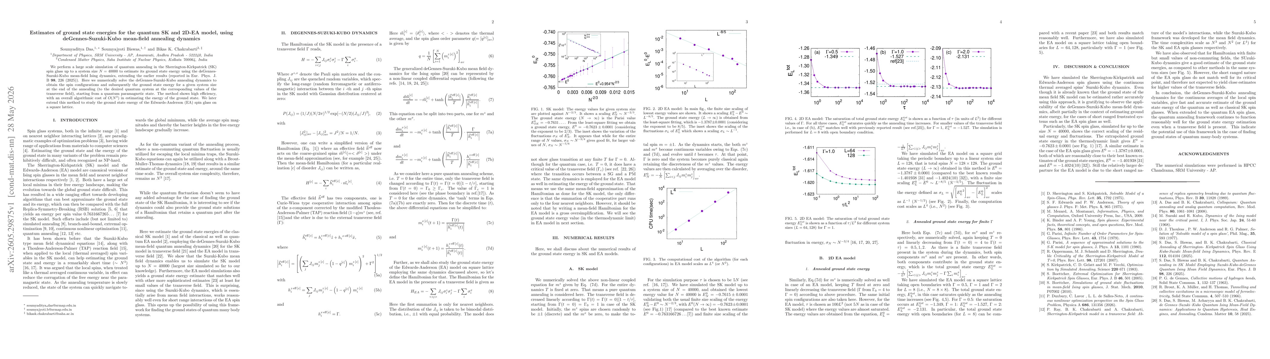 Thumbnail for Estimates of ground state energies for the quantum SK and 2D-EA model, using deGennes-Suzuki-Kubo mean-field annealing dynamics