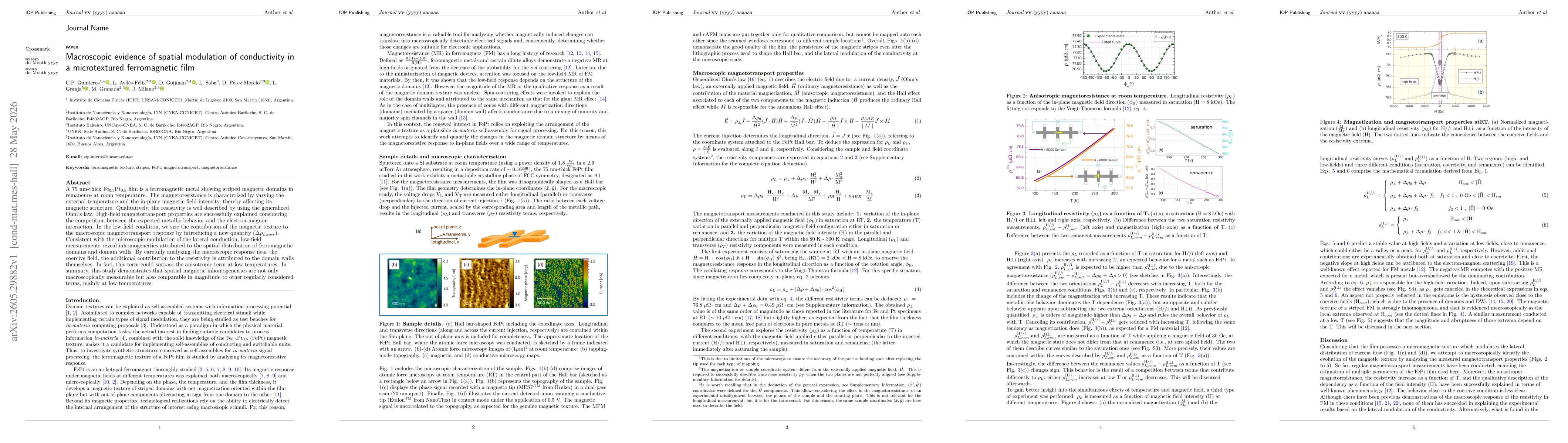 Thumbnail for Macroscopic evidence of spatial modulation of conductivity in a microtextured ferromagnetic film