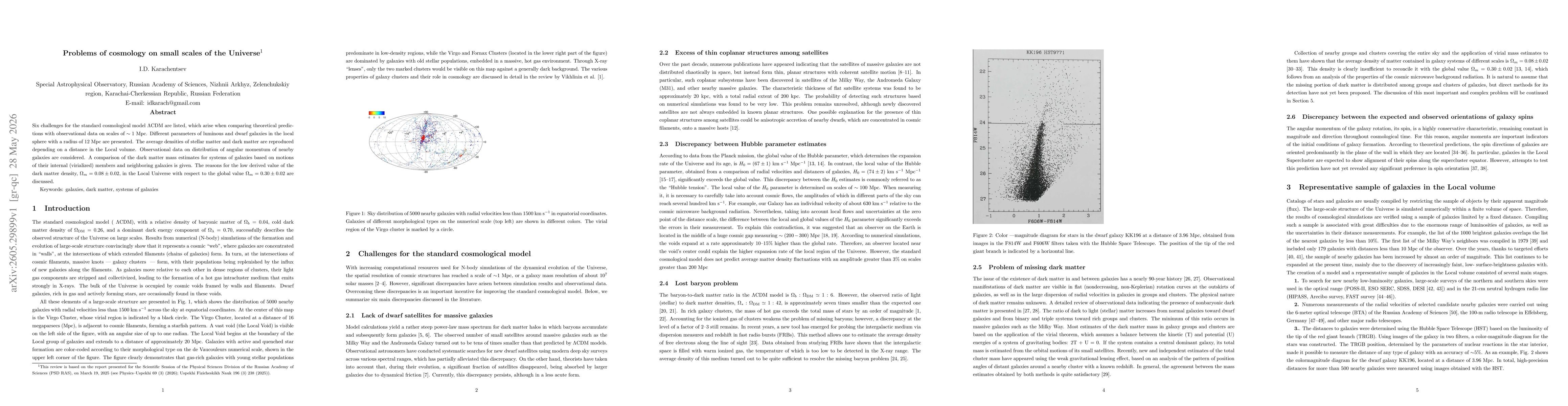 Thumbnail for Problems of cosmology on small scales of the Universe