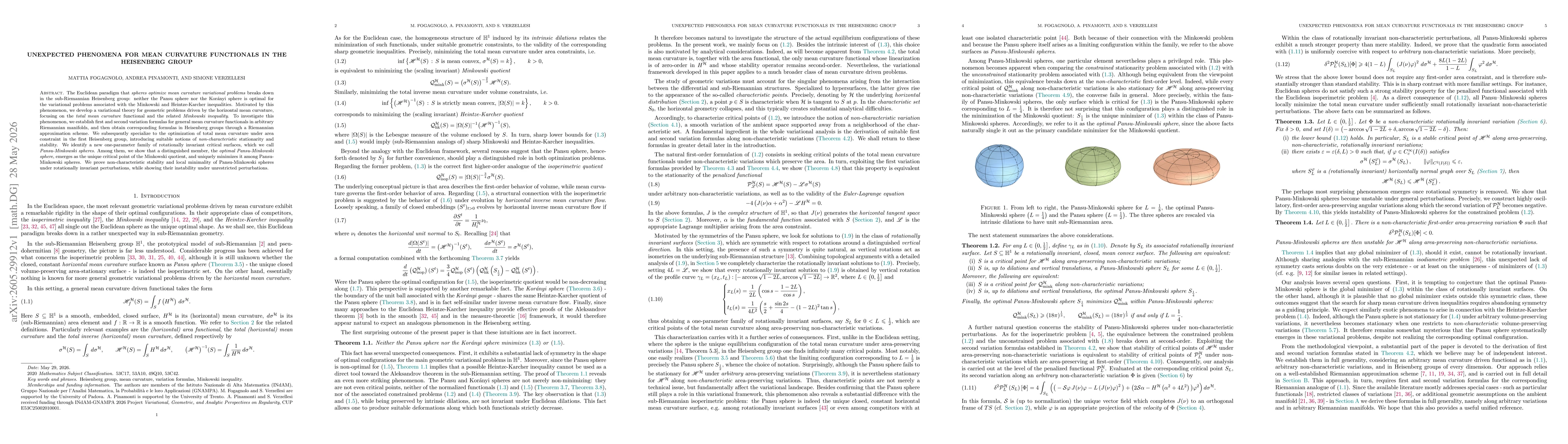 Thumbnail for Unexpected phenomena for mean curvature functionals in the Heisenberg group
