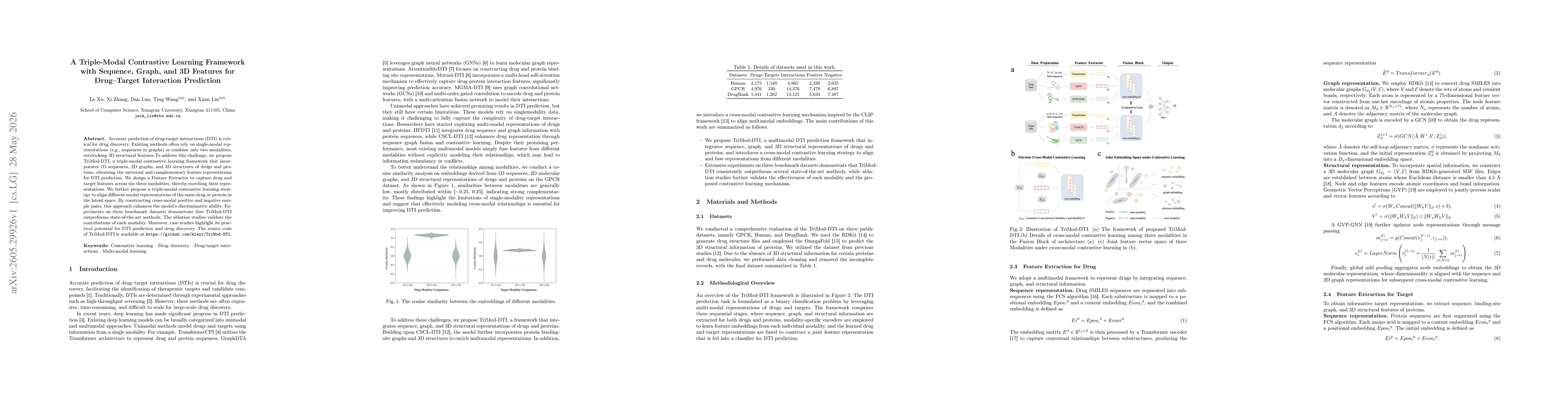 Thumbnail for A Triple-Modal Contrastive Learning Framework with Sequence, Graph, and 3D Features for Drug-Target Interaction Prediction