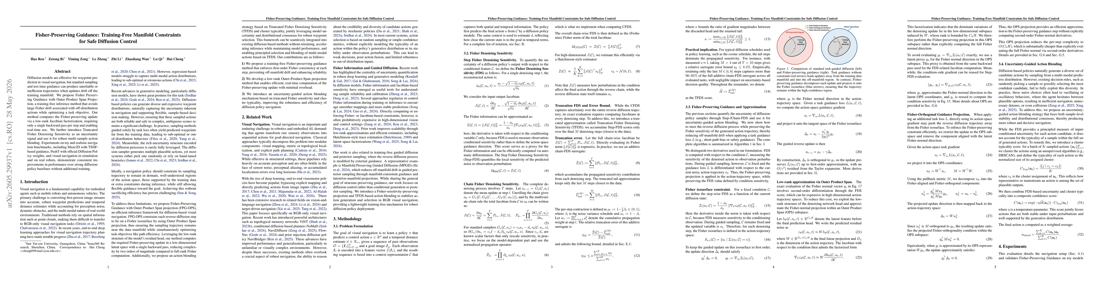 Thumbnail for Fisher-Preserving Guidance: Training-Free Manifold Constraints for Safe Diffusion Control