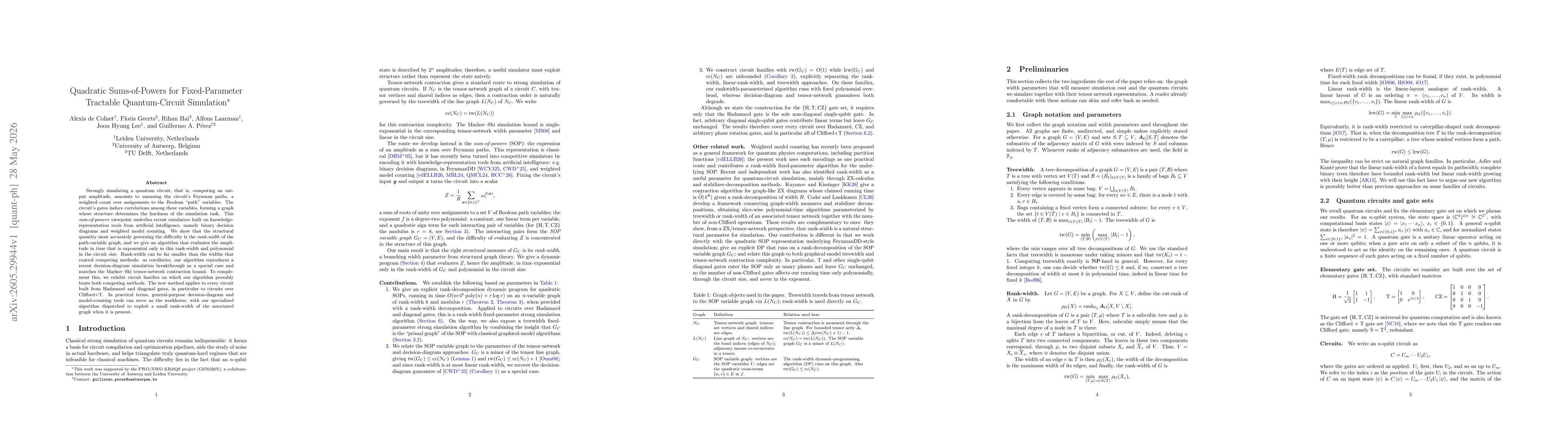 Thumbnail for Quadratic Sums-of-Powers for Fixed-Parameter Tractable Quantum-Circuit Simulation