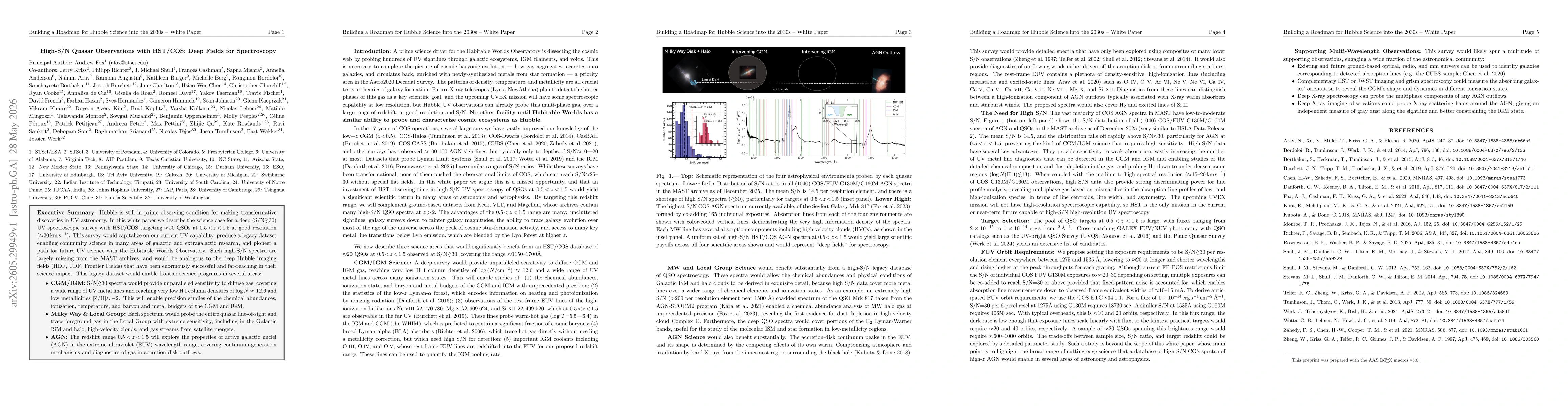 Thumbnail for High-S/N Quasar Observations with HST/COS: Deep Fields for Spectroscopy