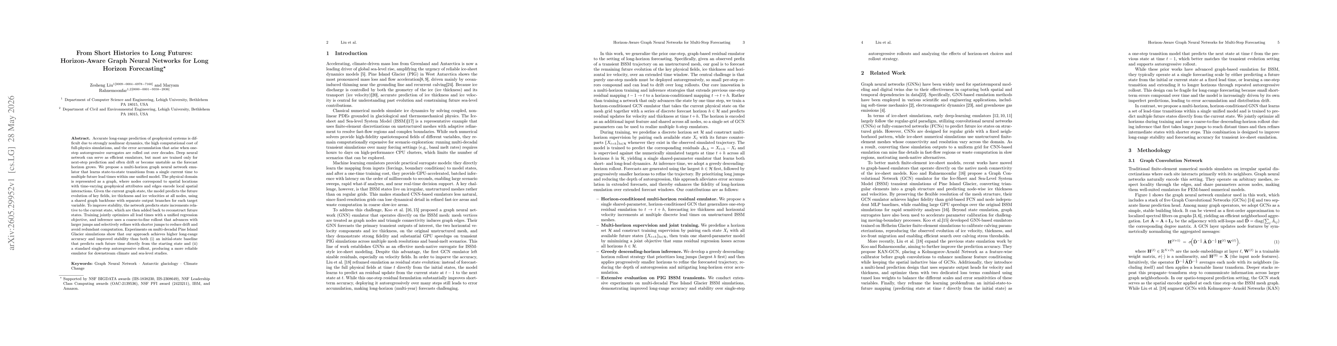 Thumbnail for From Short Histories to Long Futures: Horizon-Aware Graph Neural Networks for Long Horizon Forecasting