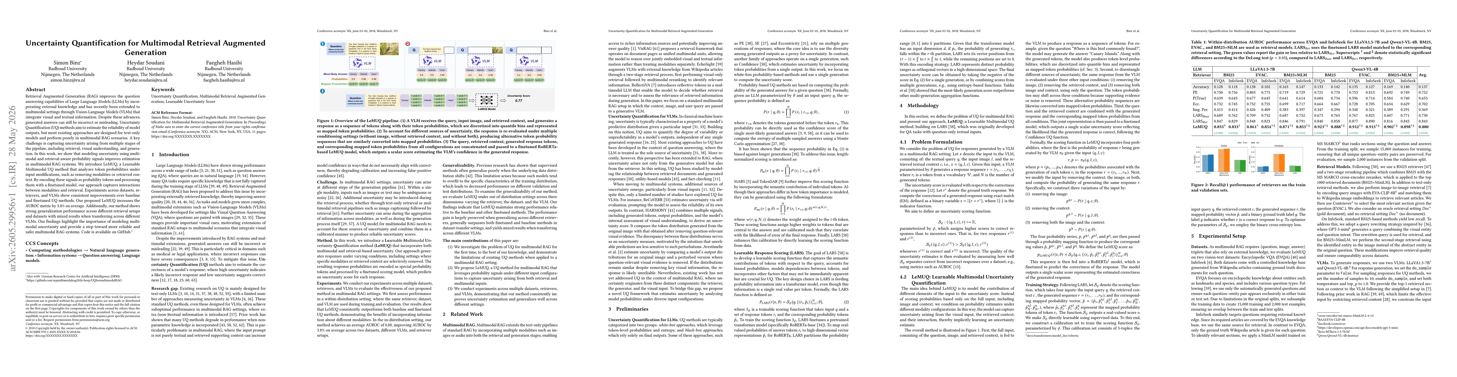 Thumbnail for Uncertainty Quantification for Multimodal Retrieval Augmented Generation