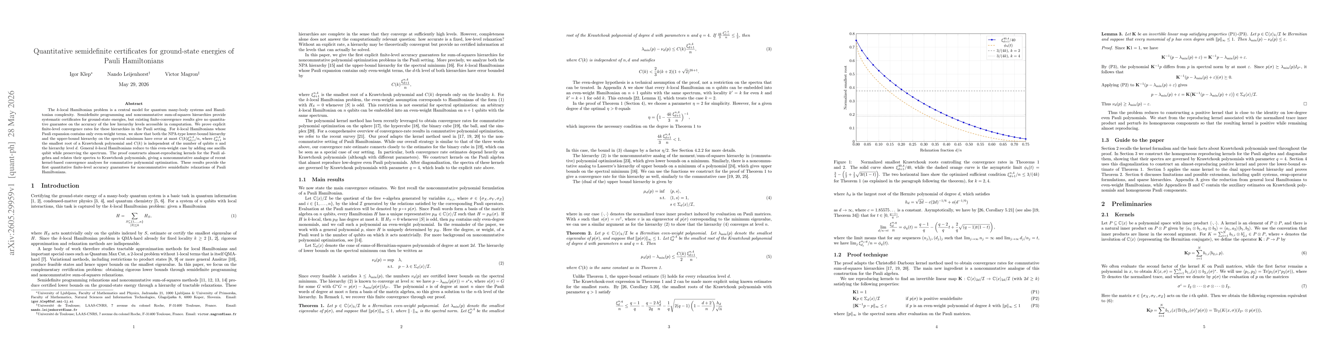Thumbnail for Quantitative semidefinite certificates for ground-state energies of Pauli Hamiltonians